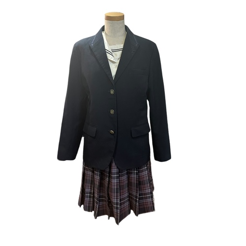 岡山県 倉敷翠松高校 女子制服　Ｍサイズ　冬服上下セット　卒業生保管品　3点セット　リボン有り 制服市場 - 検索結果