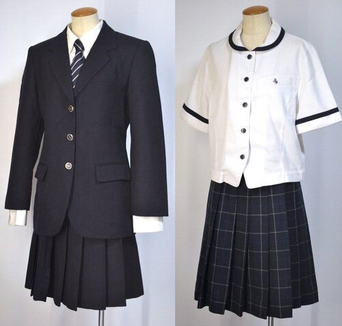 新品】新栄 高校 風 とてつもない スカート 青チェック 制服 JK