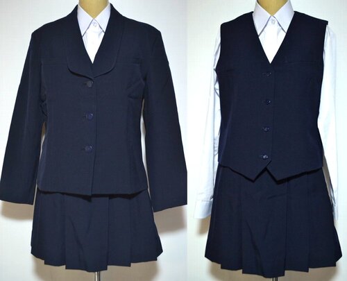 未使用品) 千葉市立 千葉高校 女子学生服 3点 大きいサイズ□4L□W78  