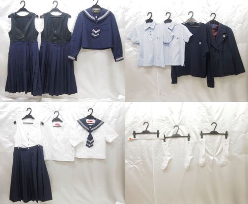  2068 計15点セット 神奈川県 私立 湘南白百合学園高校【女子校】セーラー服 上下セット+ブレザー 他 中箱
