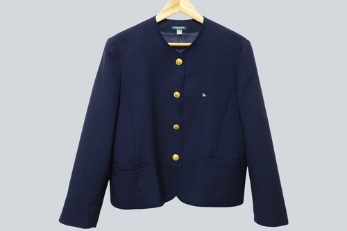 兵庫県 277◆兵庫県立 伊丹高校◆(大きいサイズ)校章付 襟無しジャケット◆165B