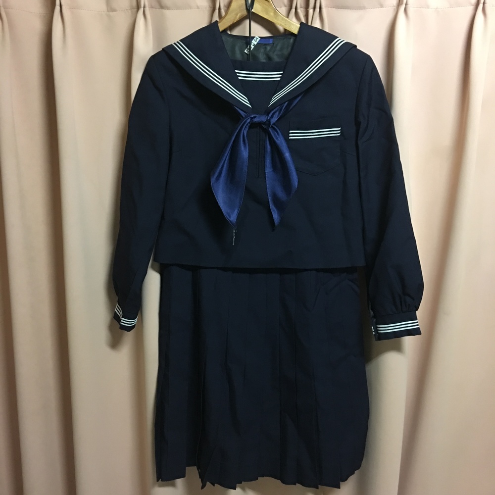 制服市場 - [不明] 【4110】群馬 樹徳高校 旧型セーラー服3点セット