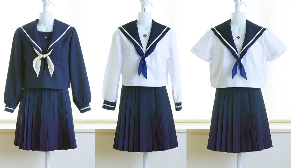 愛知県 金城学院中学高校 現行制服セット 名古屋女子御三家の冬夏セーラー服 校章付き