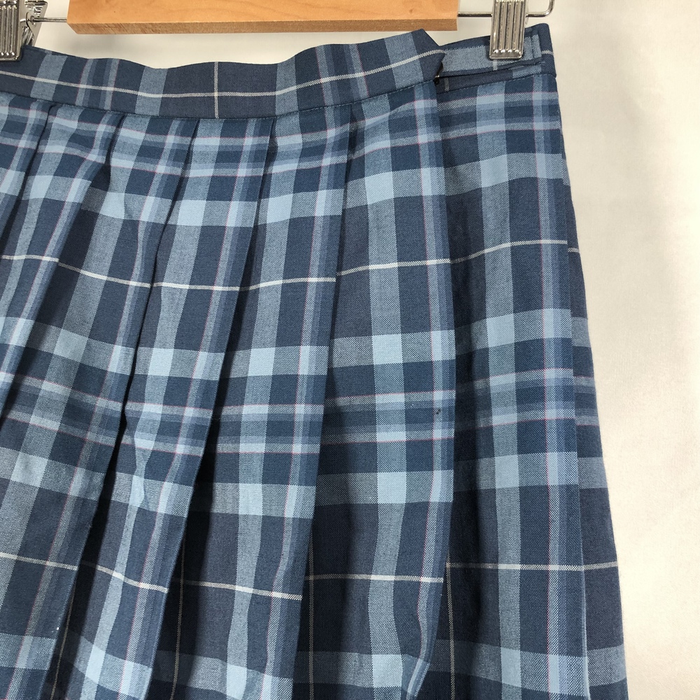 制服市場 - [不明] 中学 高校 女子 制服 チェック スカート ブルー系 A13