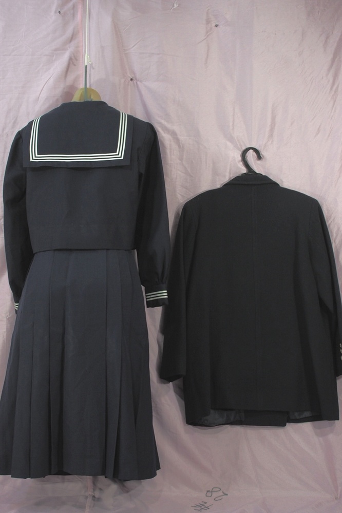 制服市場 - 5174 神奈川県 鎌倉女学院中学校 セーラー服 制服上下 コート セット