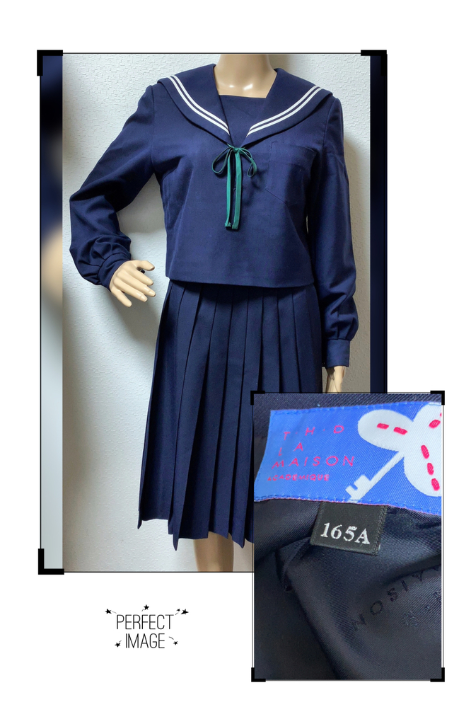 制服市場 岐阜県 岐阜市立島中学校 島中学校 島中 T・H・D LA MAISON 細リボンのセーラー服