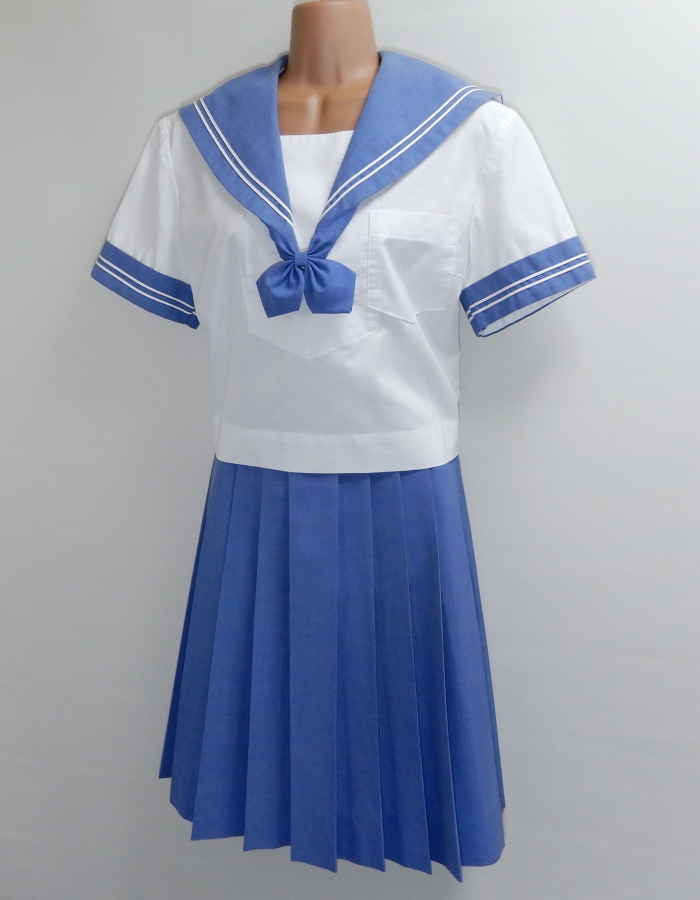 熊本県 [C-110] 東野中学校 夏制服 スタンダードセット ＼これが熊本水色セーラー服の基本形