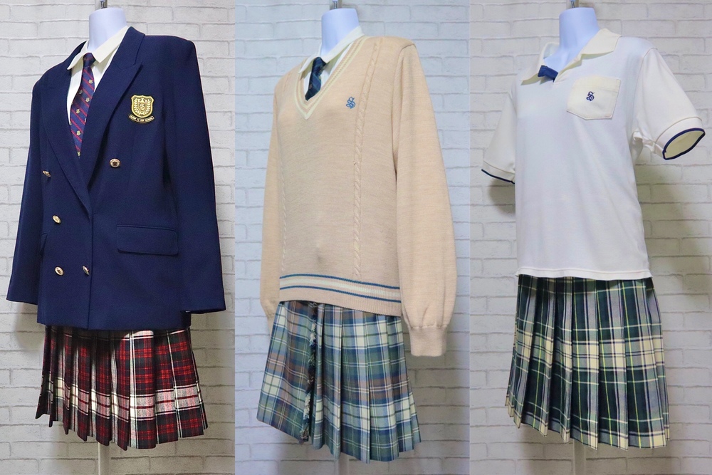 広島県 山陽女学園高校 旧制服 サイズ11号 夏服冬服中間服フルセット ダブルボタンブレザー 美品9点