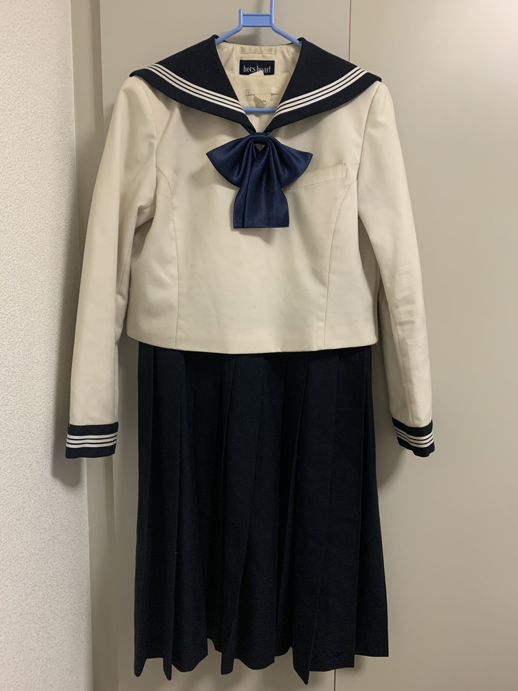 福岡県 私立 博多女子高等学校 冬服 セーラー服セット165A 