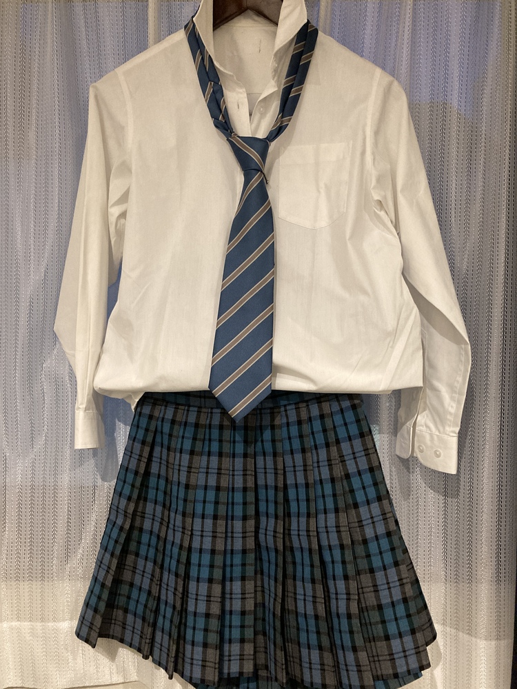 神奈川県 新栄高校 制服一式 上履き 生徒手帳 スカート シャツ 