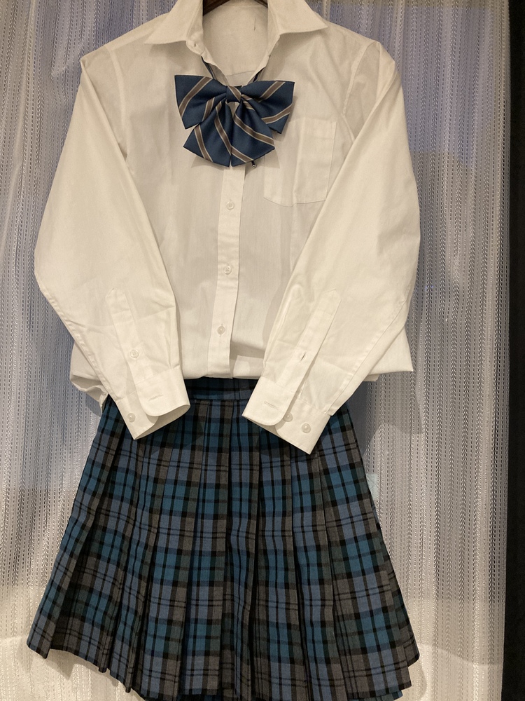 神奈川県 新栄高校 制服一式 上履き 生徒手帳 スカート シャツ