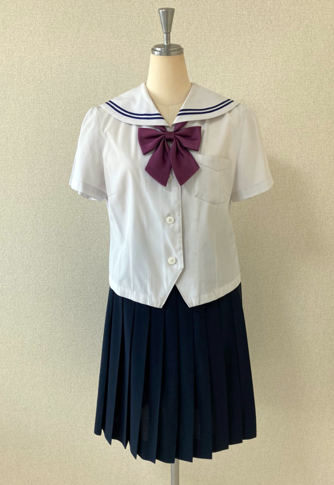 石川県 値下げ 金沢市立紫錦台中学校（しきんだい） 夏セーラー服 夏スカート 上下セット