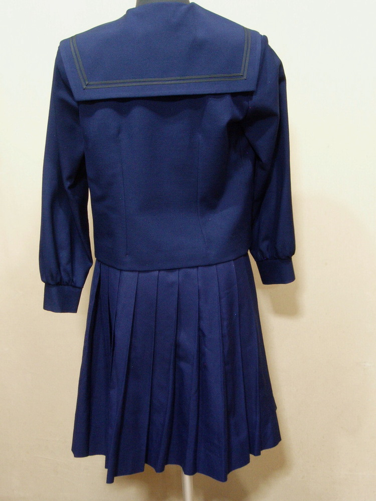 448 (中古) 兵庫県 播磨南高校 (旧制服) スカート ブラウス 2点セット/希少/13R/W68/丈57/20本/青チェック柄/夏用/しもかわ/制服/女子学生 中古兵庫県 播磨南高等学校&frasl;旧制服 女子制服 3点 (ブレザー