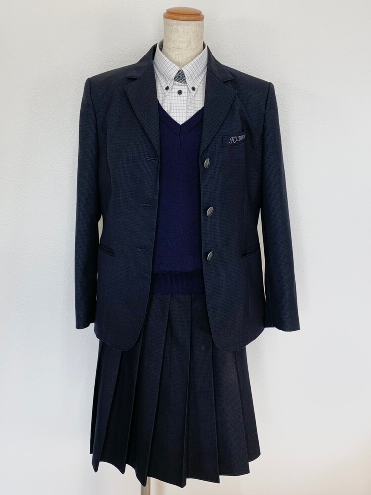 制服市場 新潟県 新潟県立久比岐高等学校 女子制服上下セットMサイズ/久比岐高校/ブレザー/ブラウス/ニット/スカート