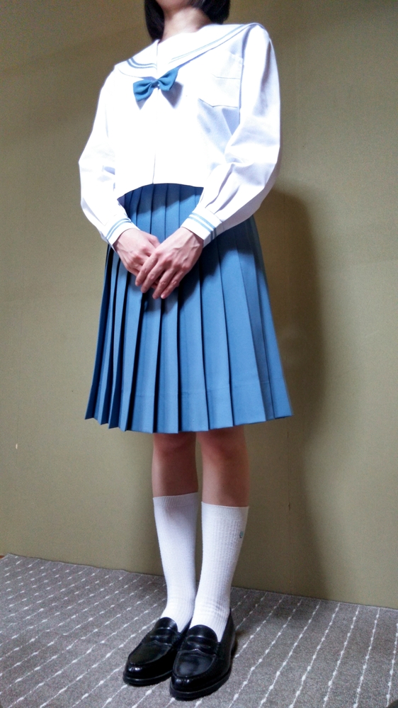 制服市場 宮崎県 極美品!!宮崎市立生目南中学校夏服セット淡いグリーン基調水着付