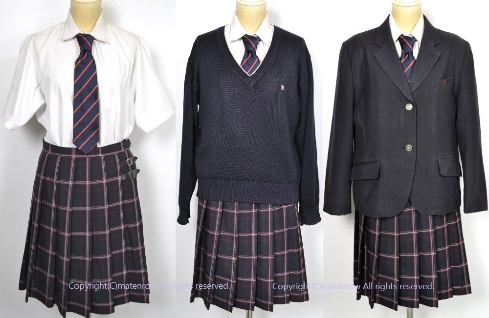 大size 160B W80 埼玉県 東野高等学校 ブレザー冬服夏スカート ネクタイ 飾りベルト付き