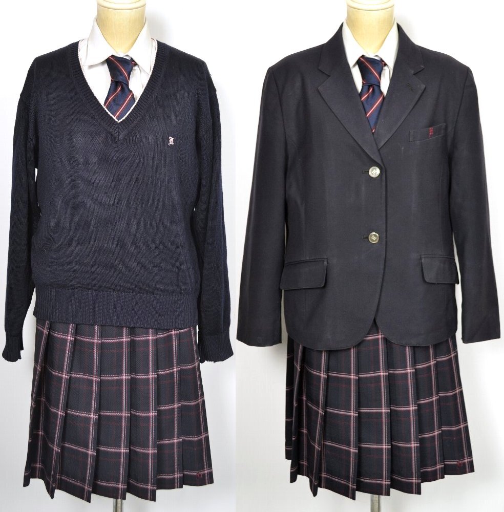 大size 160B W80 埼玉県 東野高等学校 ブレザー冬服夏スカート ネクタイ 飾りベルト付き