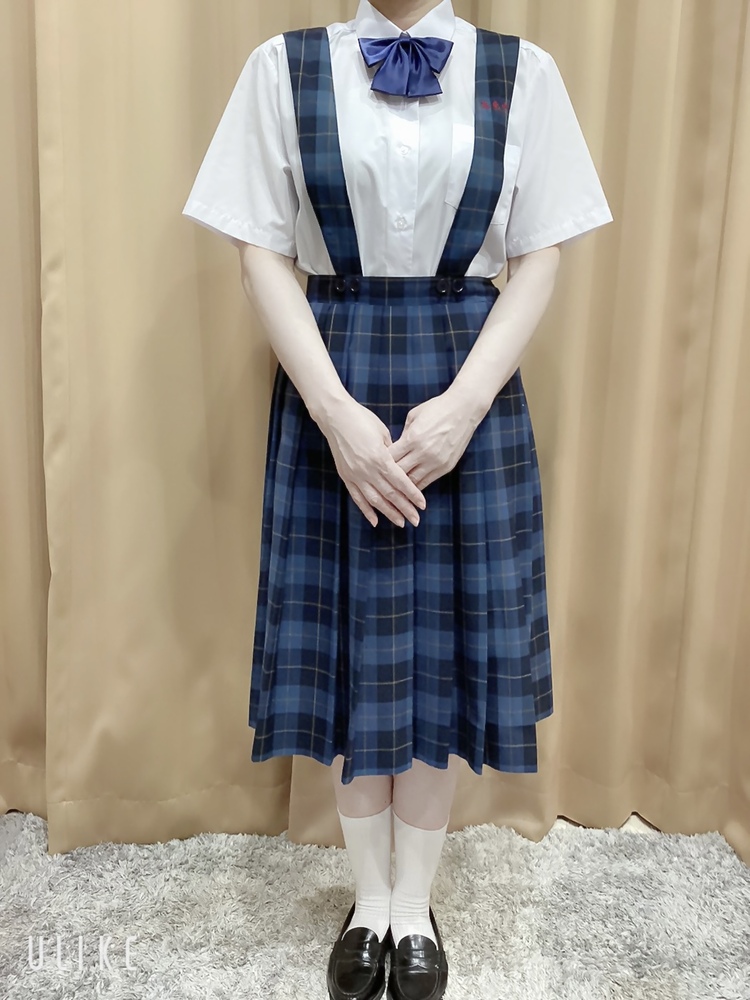 制服市場 福岡県 激カワ!!福岡志免町立志免中学校夏ジャンスカセット素敵なネイビーチェック基調
