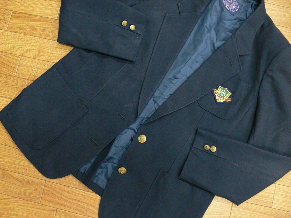 制服市場 兵庫県 3582 《三田市立 藍中学校》紺系ブレザー制服冬夏セット サイズLTT