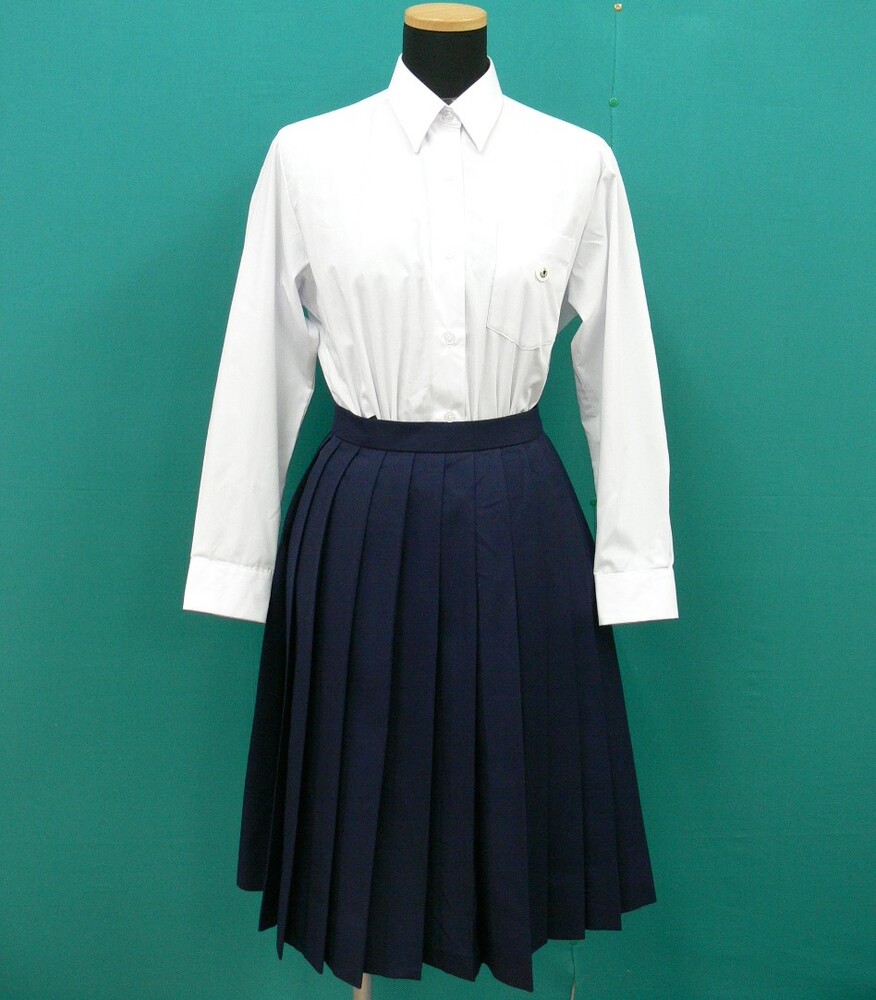 制服市場 兵庫県 4150 《伊丹市立 伊丹北中学校》紺系襟なしブレザー制服冬セット サイズ165A 校章付