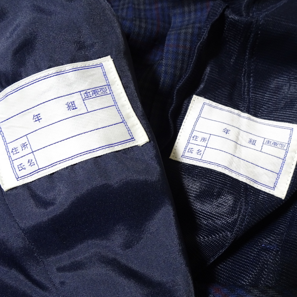 制服市場 大阪府 977E☆大阪市立 東住吉中学校☆紺ブレザー制服冬セット 名札付 サイズ160A