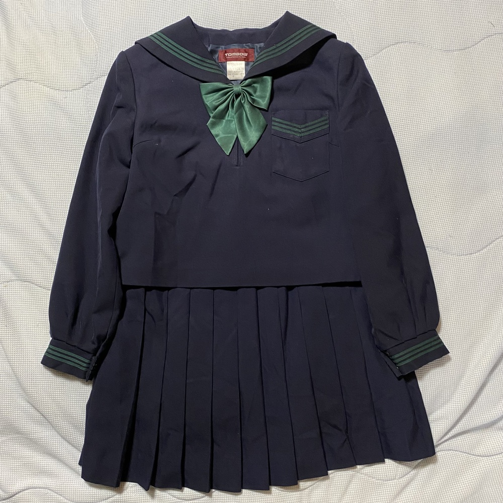 制服市場 岡山県 総社市立総社東中学校制服 セーラー服 スカート リボンタイ