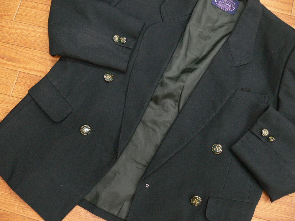 制服市場 大阪府 5637 《狭山市立 狭山中学校》グリーン系ブレザー制服冬夏セット サイズL