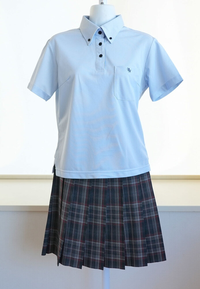 岡山県立総社南高校 夏服セット（ポロシャツ ＋スカート) 女子制服卒業生の保管品