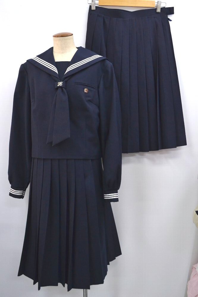 千葉県 柏市立光ヶ丘中学校 セーラー冬服 夏スカート タイ 校章 075