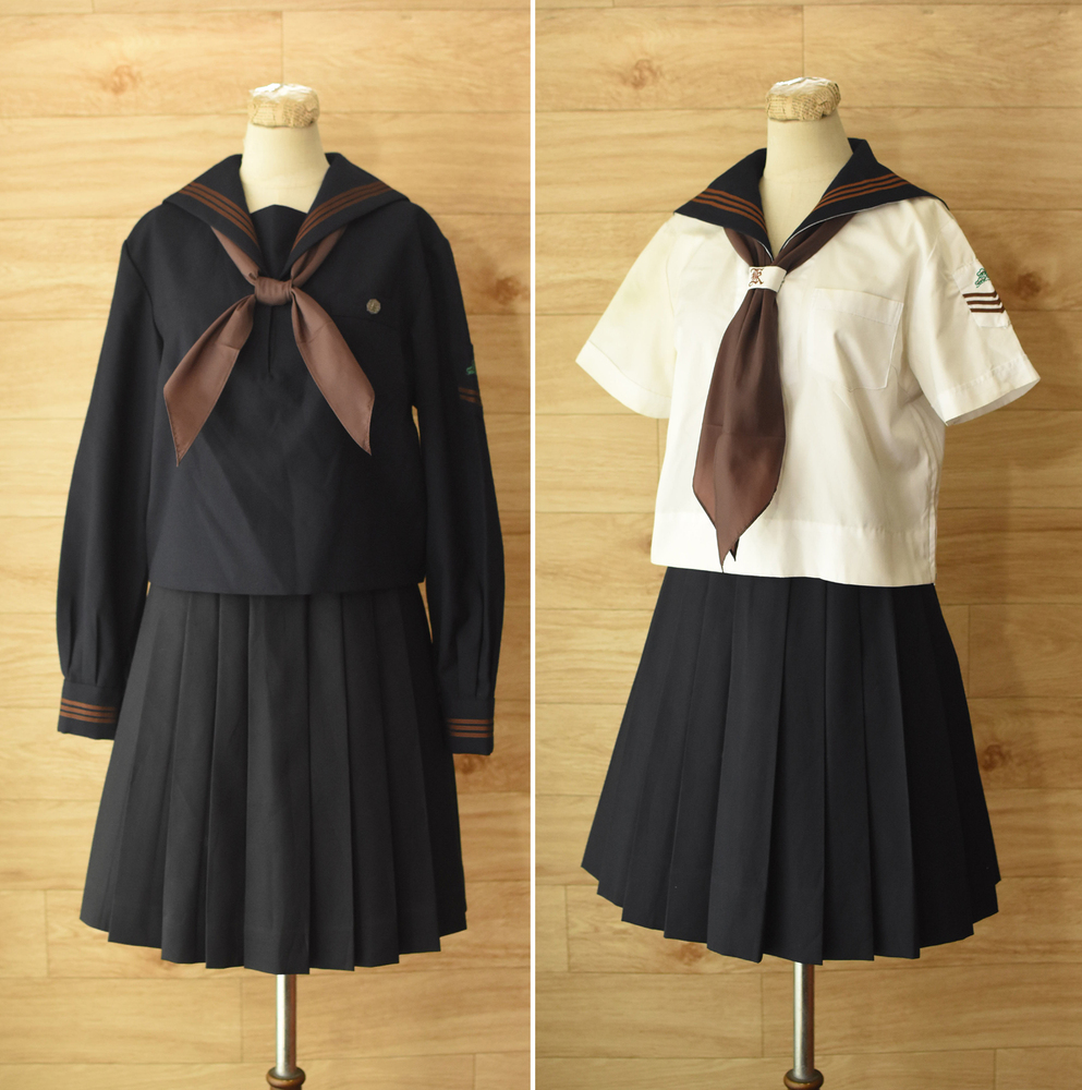 b 校章付き 東京都 関東国際高等学校 冬・夏セーラー服 ISETAN伊勢丹