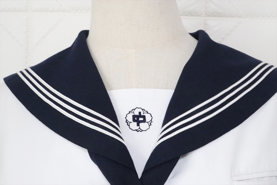 制服市場 東京都 台東区立 御徒町台東中学校 女子 制服 セーラー服 夏服上下セット ウエスト78