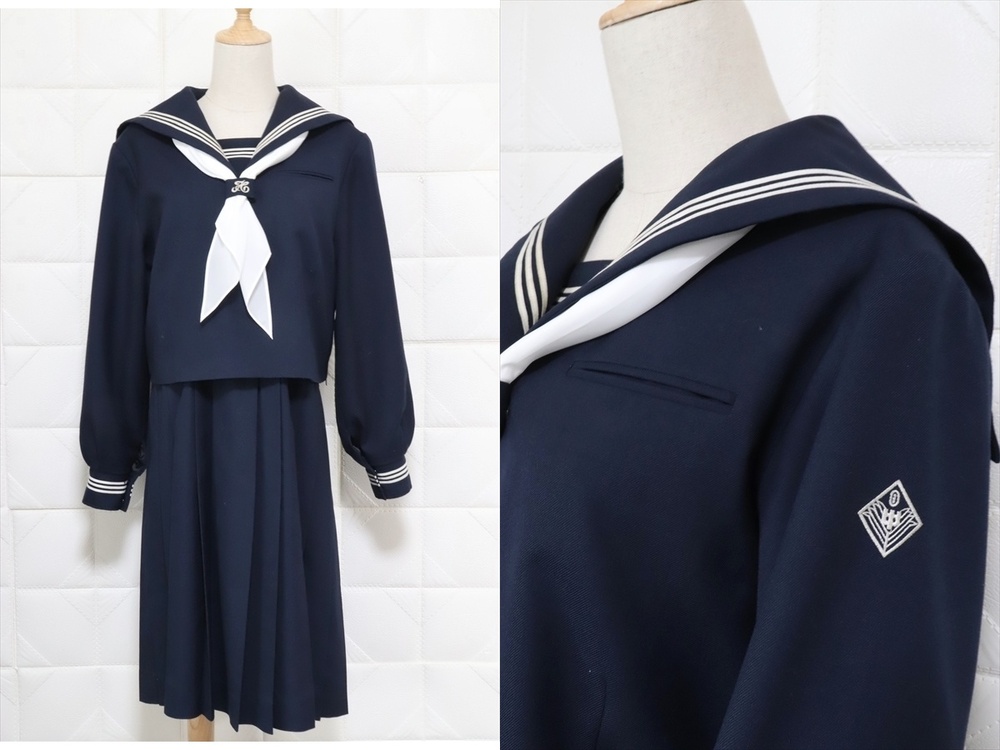 制服市場 埼玉県 越谷市立 越谷南中学校 女子 制服 セーラー服 冬服上下セット 165B