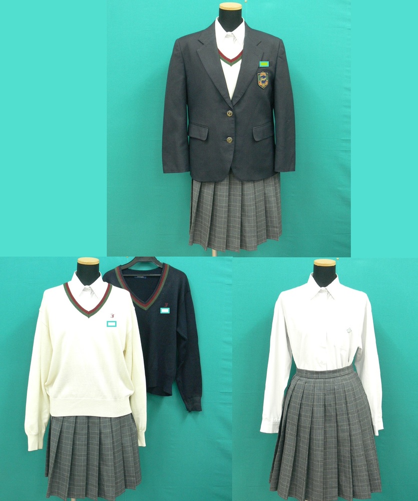 大阪府 #7729 《大阪市立 城陽中学校》紺系ブレザー制服冬セット 名札付 サイズL