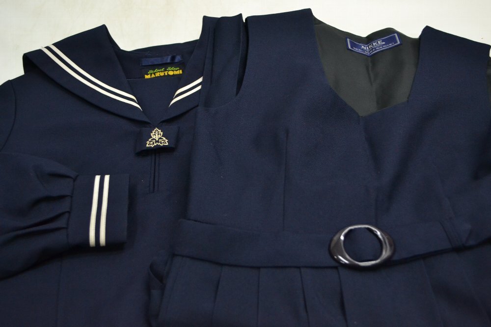 千葉県 船橋法田中学校 セーラー冬服ジャンパースカート 4P1325