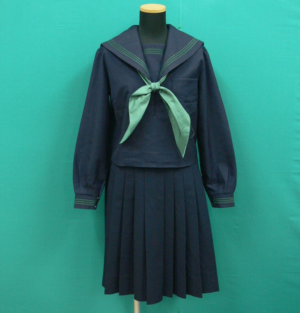 冬セーラー服セット 緑三本ライン（本格的）170cm やや大きい